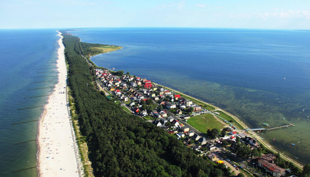 Widok na półwysep helski z lotu ptaka